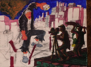 Portrait of the Artist as a Rampaging Monster Destroying Los Angeles